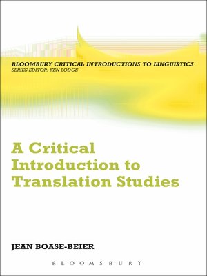 cover image of A Critical Introduction to Translation Studies